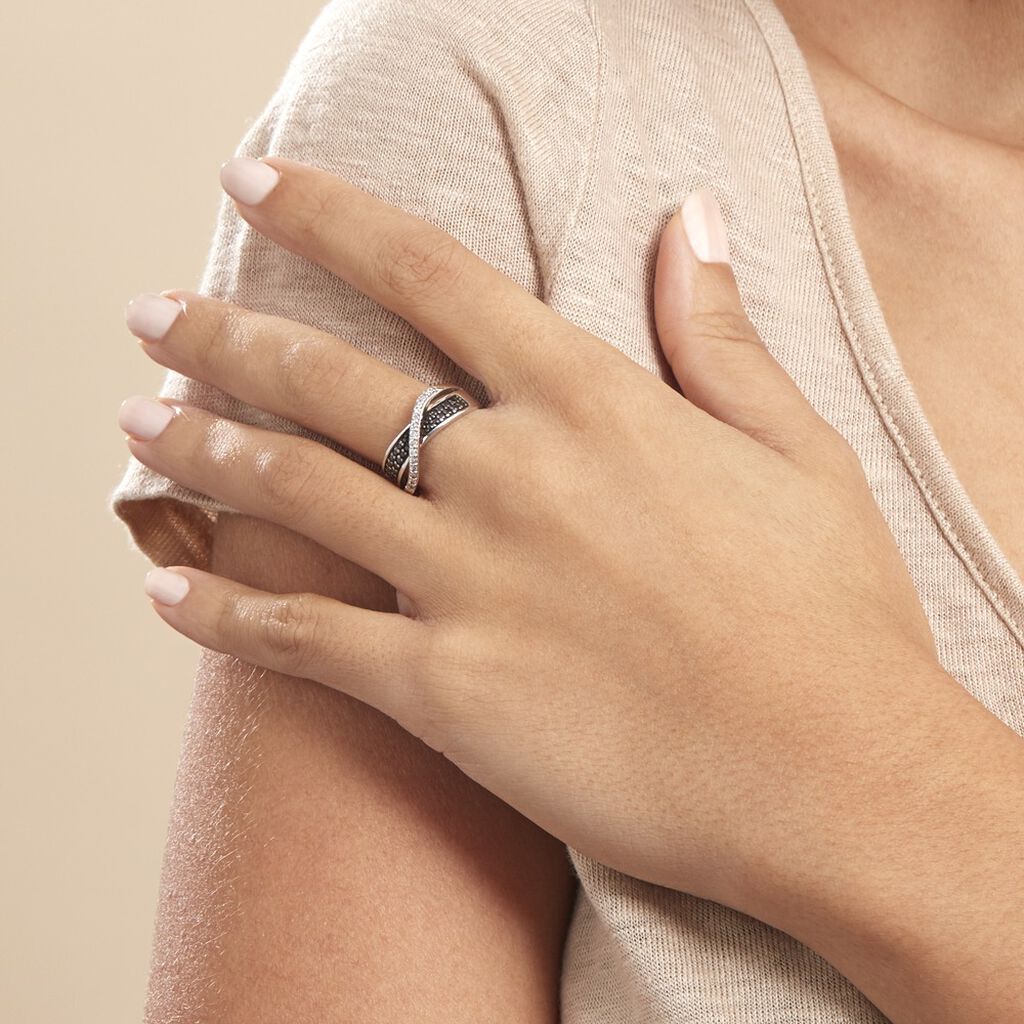 Bague Letty Argent Blanc Oxyde De Zirconium - Bagues avec pierre Femme | Histoire d’Or