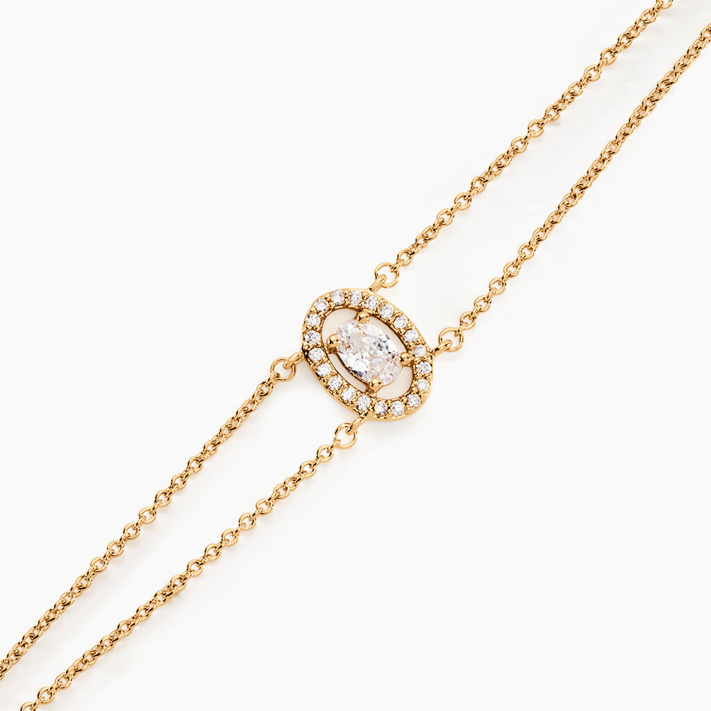 Bracelet Classical Plaqué Or Jaune Oxyde De Zirconium - Bracelets Femme | Histoire d’Or