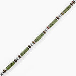 Bracelet Naturel Acier Blanc Jaspe Africain Pierre De Lave - Bracelets Homme | Histoire d&rsquo;Or