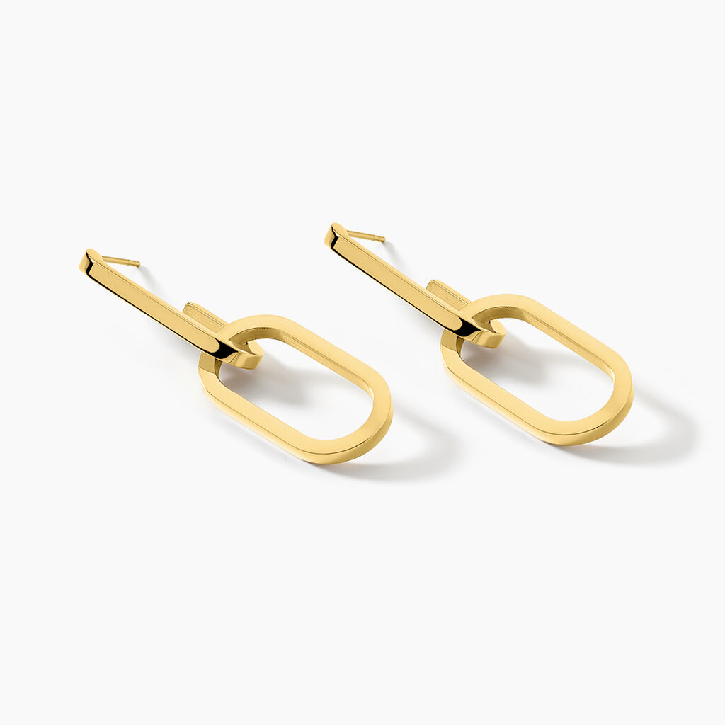 Boucles D'oreilles Pendantes Urban Line Acier Doré - Boucles d'oreilles fantaisie Femme | Histoire d’Or