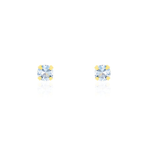 Boucles D'oreilles Puces daria Serti Griffe 2 Or Jaune Oxyde - Clous d'oreilles Femme | Histoire d’Or