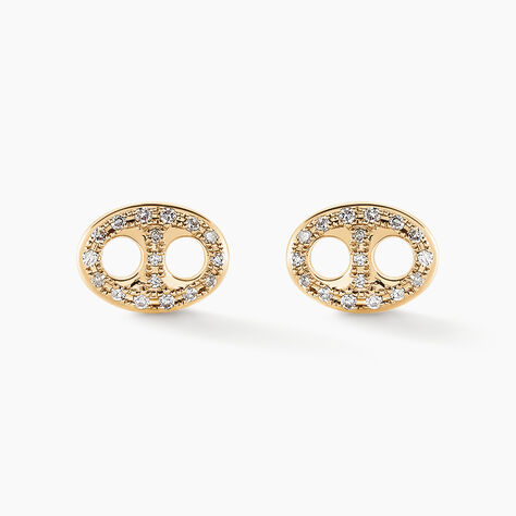 Boucles D'oreilles Puces Antun Or Jaune Diamant - Clous d'oreilles Femme | Histoire d&rsquo;Or