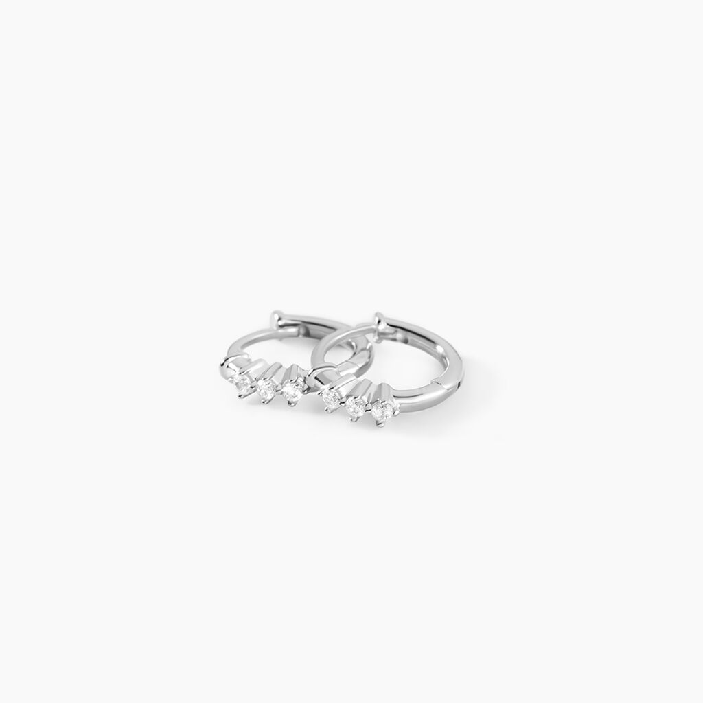 Cr&eacute;oles Mini Argent Blanc Oxyde De Zirconium - Cr&eacute;oles fantaisie Femme | Histoire d&rsquo;Or