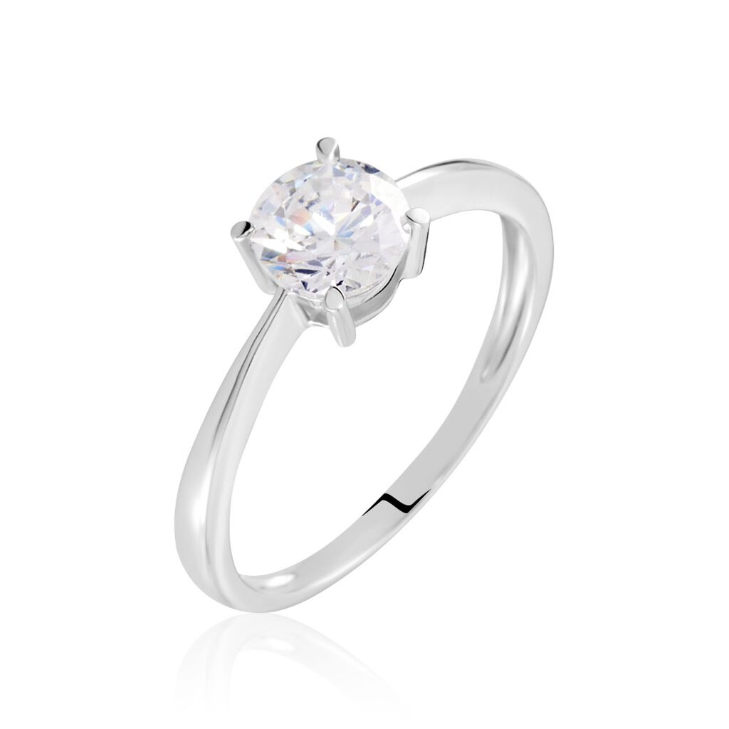Solitaire Abriel Or Blanc Oxyde De Zirconium - Bagues solitaires Femme | Histoire d’Or