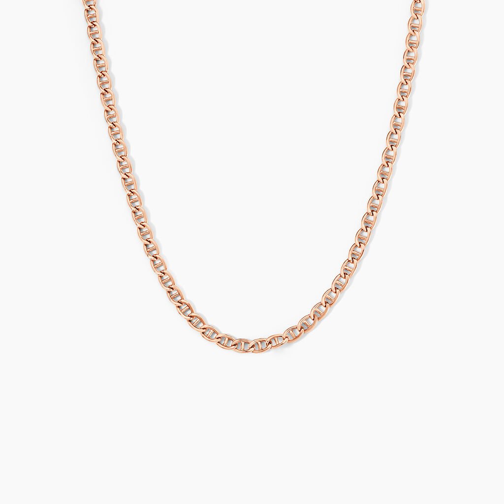 Collier Capucin Or Rose Maille Marine Plate - Chaines Femme | Histoire d’Or