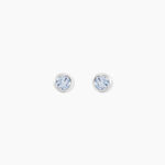 Boucles D'oreilles Puces Edy Serti Clos Or Blanc Topaze - Clous d'oreilles Femme | Histoire d&rsquo;Or