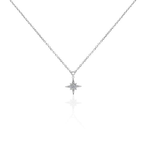 Collier Alcyone Argent Blanc - Ras de cou Femme | Histoire d&rsquo;Or