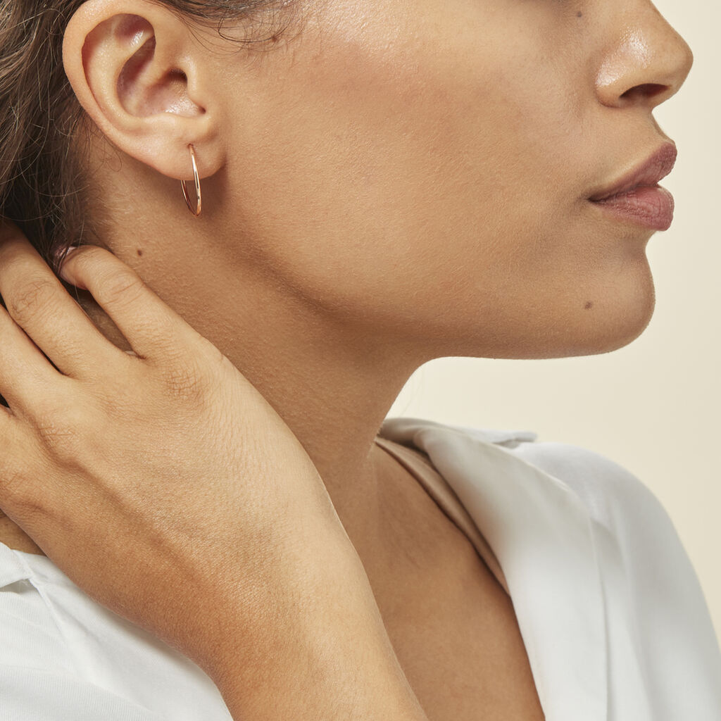 Créoles Dominae Or Rose - Boucles d'oreilles créoles Femme | Histoire d’Or
