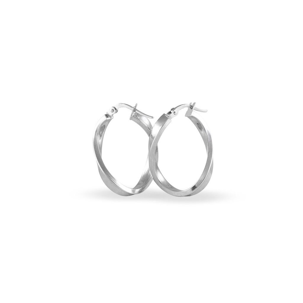 Créoles Silla Or Blanc - Boucles d'oreilles créoles Femme | Histoire d’Or