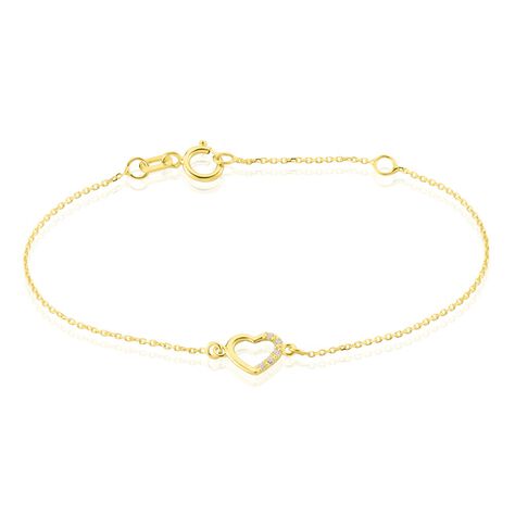 Bracelet Or Jaune Vehanouche Oxydes De Zirconium - Bracelets Coeur Enfant | Histoire d’Or