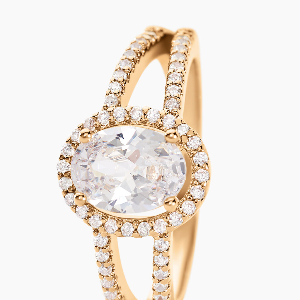 Bague Myriama Plaqué Or Jaune Oxyde De Zirconium - Bagues solitaires Femme | Histoire d’Or