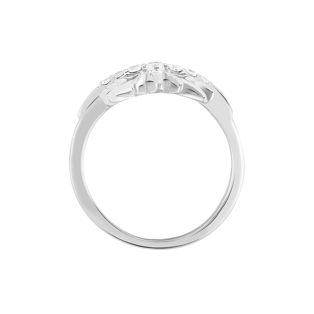 Bague Berta Argent Blanc Oxyde De Zirconium - Bagues avec pierre Femme | Histoire d&rsquo;Or