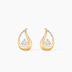 Boucles D'oreilles Puces Helie Goutte Or Jaune Oxyde De Zirconium - Clous d'oreilles Femme | Histoire d&rsquo;Or