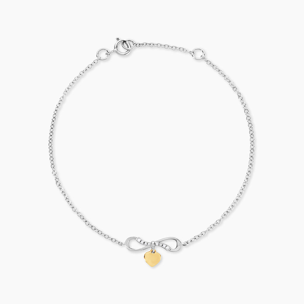 Bracelet Or Jaune et Argent Blanc Oxyde De Zirconium - Bracelets Femme | Histoire d’Or