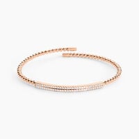 Bracelet Jonc Fuerza Argent Rose Oxyde De Zirconium