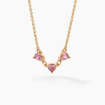 Collier Po&eacute;sie Ros&eacute;e Plaque Or Jaune Oxyde De Zirconium - Colliers Femme | Histoire d&rsquo;Or