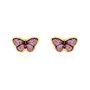 Boucles D'oreilles Puces Sulivia Papillon Or Jaune