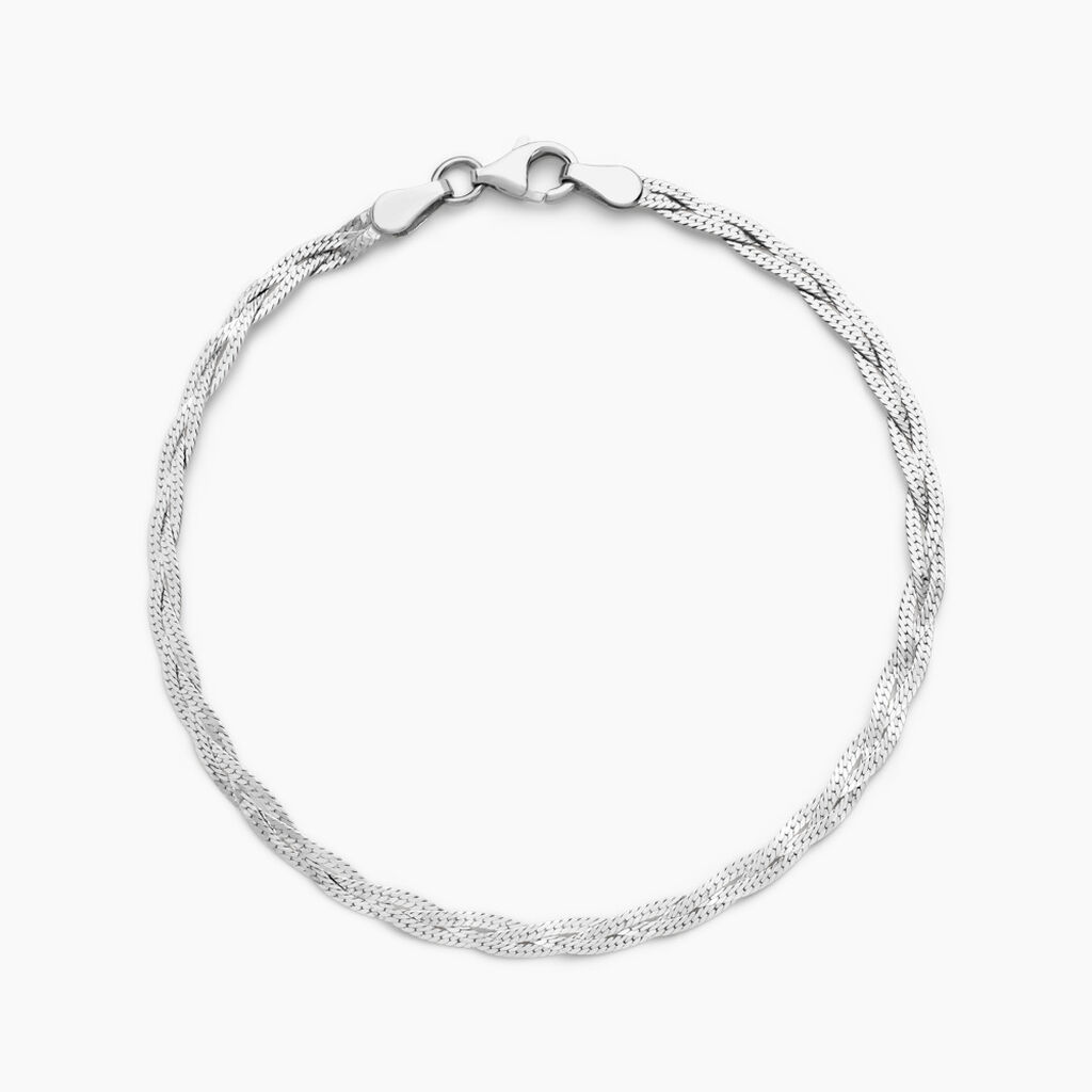 Bracelet Tissia Argent Blanc - Bijoux sans pierre Femme | Histoire d&rsquo;Or