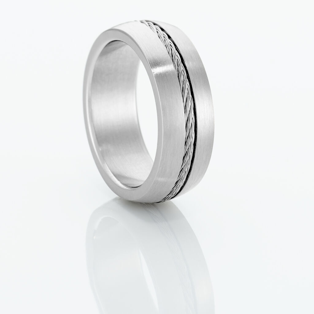 Bague Sam Acier Blanc - Bagues fantaisie Homme | Histoire d’Or