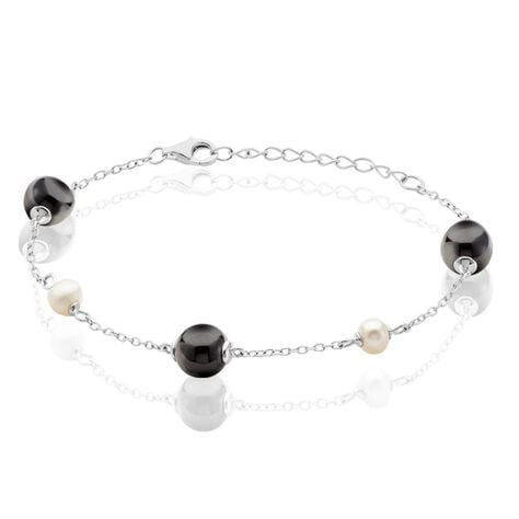 Bracelet Lucia Cera Argent Blanc Perle De Culture Et C&eacute;ramique - Bracelets Femme | Histoire d&rsquo;Or