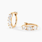 Cr&eacute;oles Cassi Plaqu&eacute; Or Jaune Oxyde De Zirconium - Boucles d'oreilles cr&eacute;oles Femme | Histoire d&rsquo;Or