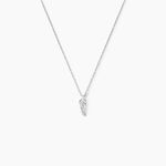 Collier Feath Argent Blanc Oxyde De Zirconium - Colliers fantaisie Femme | Histoire d&rsquo;Or