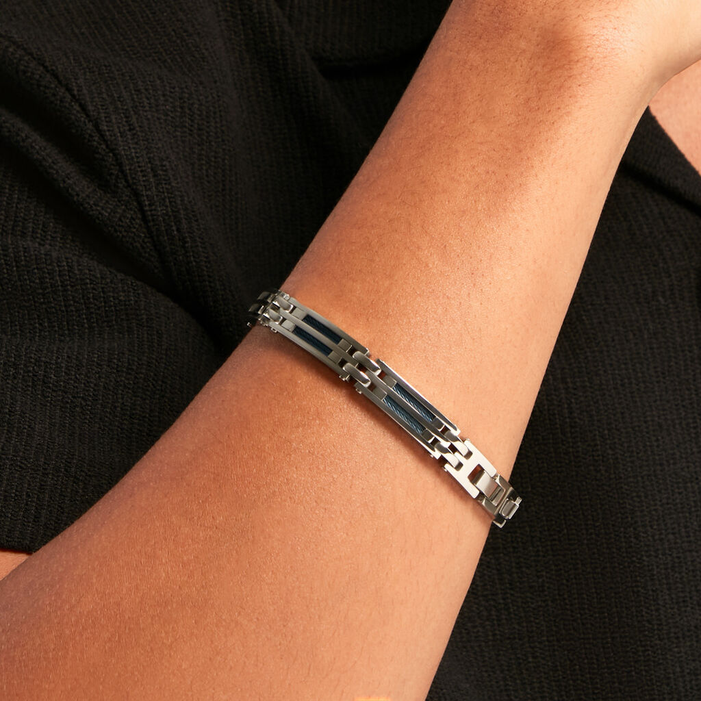 Bracelet Jourdan Priam Acier Argent&eacute; - Bracelets Homme | Histoire d&rsquo;Or