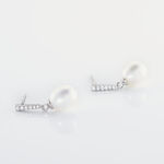 Boucles D'oreilles Pendantes Coria Argent  Perle De Culture Et Oxyde - Boucles d'oreilles fantaisie Femme | Histoire d&rsquo;Or