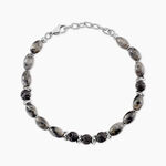 Bracelet Adiel Acier Blanc Labradorite Onyx - Bracelets Homme | Histoire d&rsquo;Or