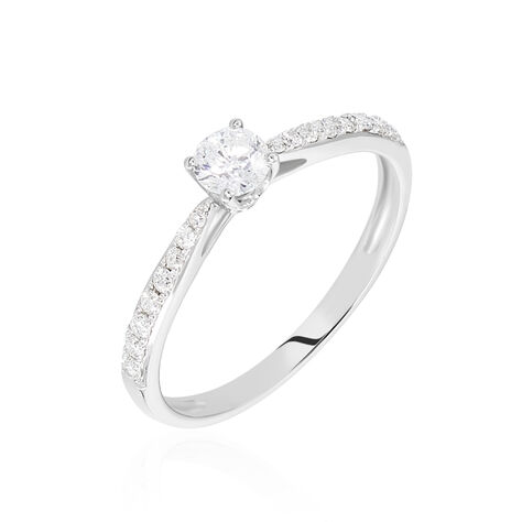 Bague Solitaire Hemera Or Blanc Diamant - Bagues solitaires Femme | Histoire d&rsquo;Or