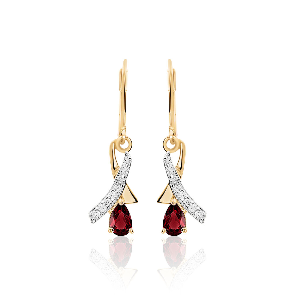 Boucles D'oreilles Pendantes Dyanah Plaque Or Jaune Oxyde De Zirconium - Boucles d'oreilles fantaisie Femme | Histoire d’Or