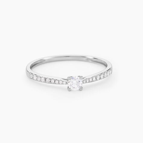 Bague Solitaire Hemera Or Blanc Diamant - Bagues solitaires Femme | Histoire d&rsquo;Or