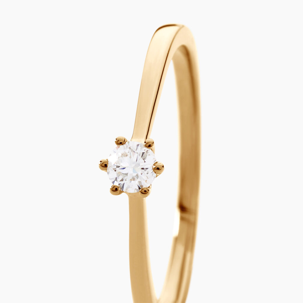 Bague Solitaire Athena Or Jaune Diamant - Bagues solitaires Femme | Histoire d’Or