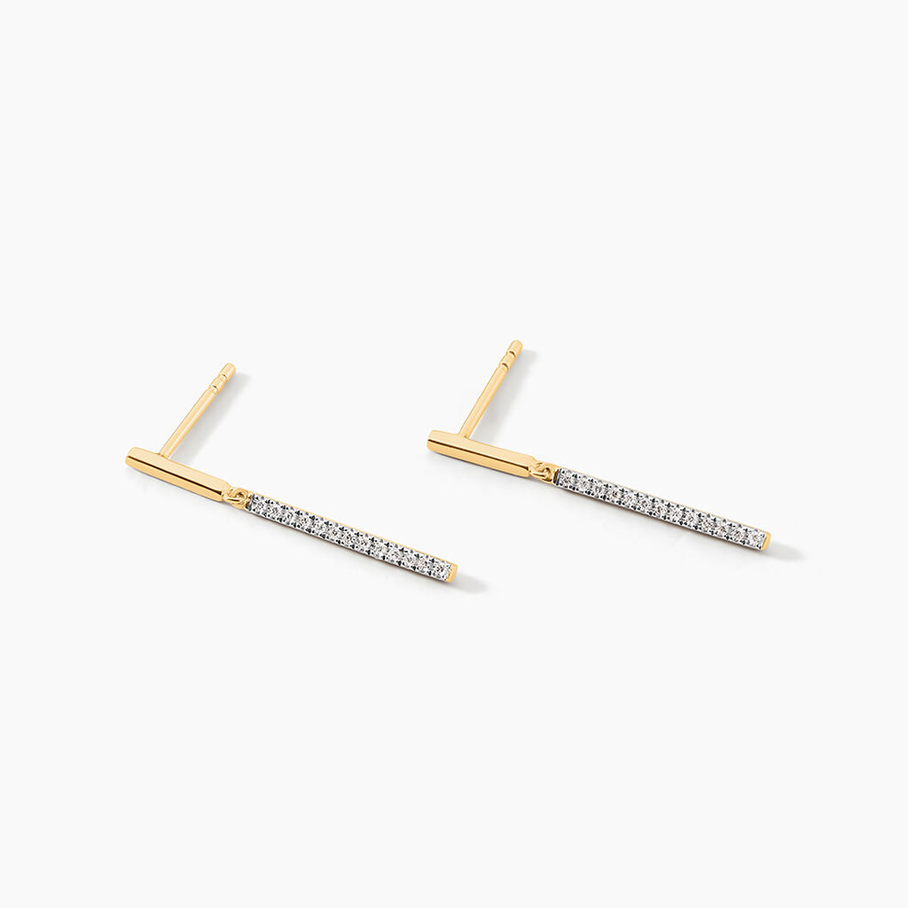 Boucles D'oreilles Pendantes Alayna Or Jaune Diamant - Boucles d'oreilles pendantes Femme | Histoire d’Or