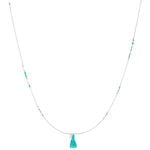 Collier Sautoir Ninon Argent Blanc Perle D'imitation Et Chrysoprase - Sautoirs Femme | Histoire d&rsquo;Or