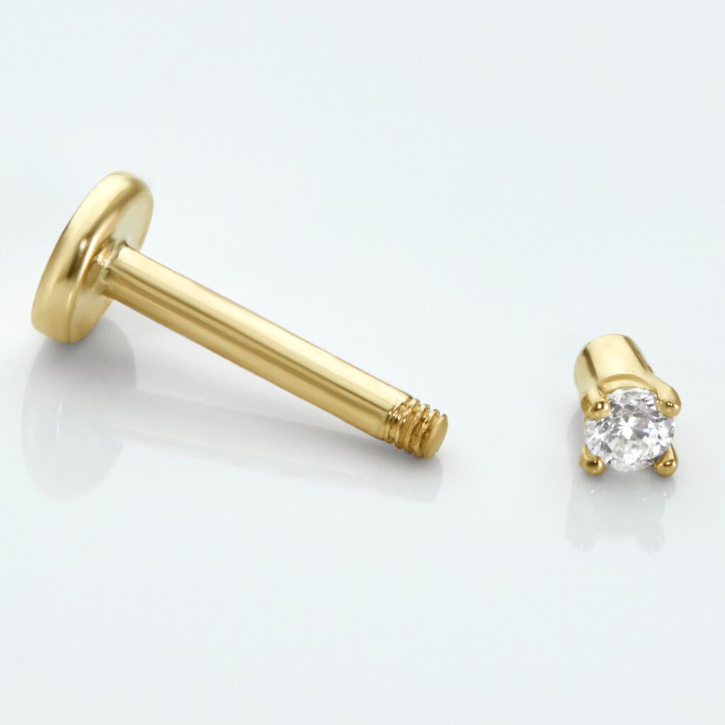 Piercing De Labret Or Jaune Catala Oxyde De Zirconium - Bijoux Femme | Histoire d&rsquo;Or
