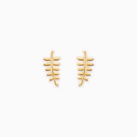 Boucles D'oreilles Puces Bartolomea Feuilles Or Jaune - Clous d'oreilles Femme | Histoire d’Or