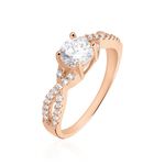 Bague Karin Argent Rose Oxyde De Zirconium - Bagues solitaires Femme | Histoire d&rsquo;Or