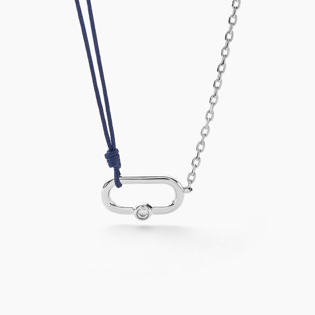 Collier Infini Pop Argent Blanc Oxyde De Zirconium - Colliers fantaisie Famille | Histoire d’Or