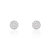 Boucles D'oreilles Puces Auxana Argent Blanc Oxyde De Zirconium