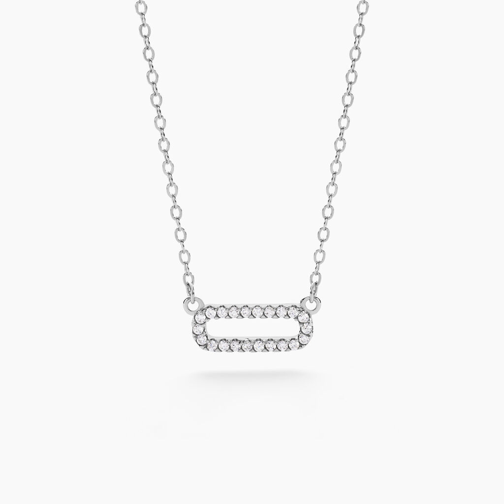 Collier Canelle Argent Blanc Oxyde De Zirconium - Colliers fantaisie Femme | Histoire d&rsquo;Or