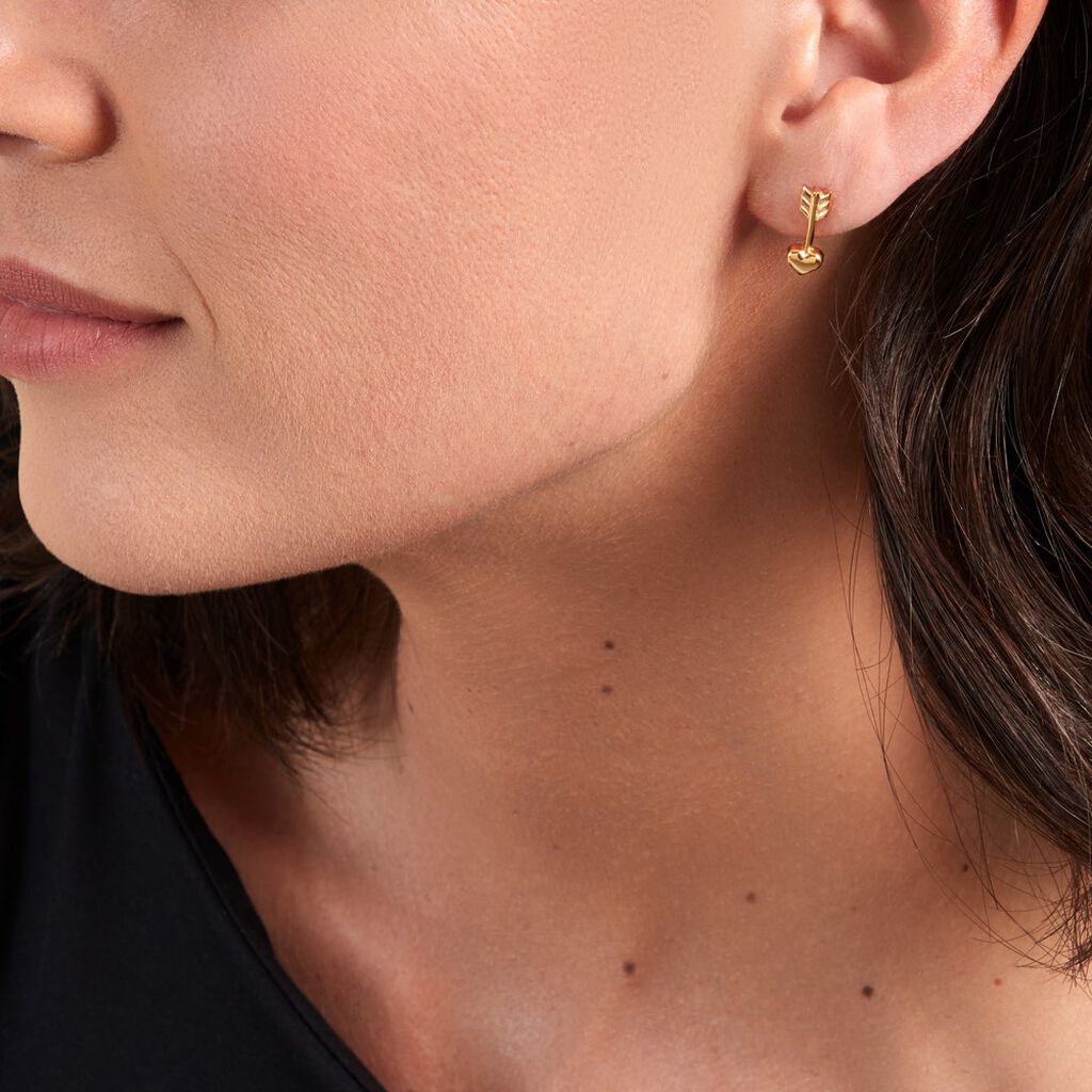 Boucles D'oreilles Puces Hannie Plaqué Or Jaune - Boucles d'oreilles fantaisie Femme | Histoire d’Or