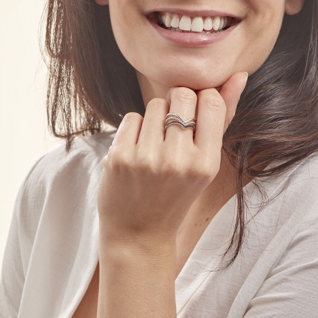 Bague Irina Argent Blanc Oxyde De Zirconium - Bagues avec pierre Femme | Histoire d’Or
