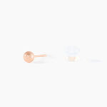 Boucles D'oreilles Puces Fidelia Boule Sablee Or Rose - Clous d'oreilles Femme | Histoire d&rsquo;Or