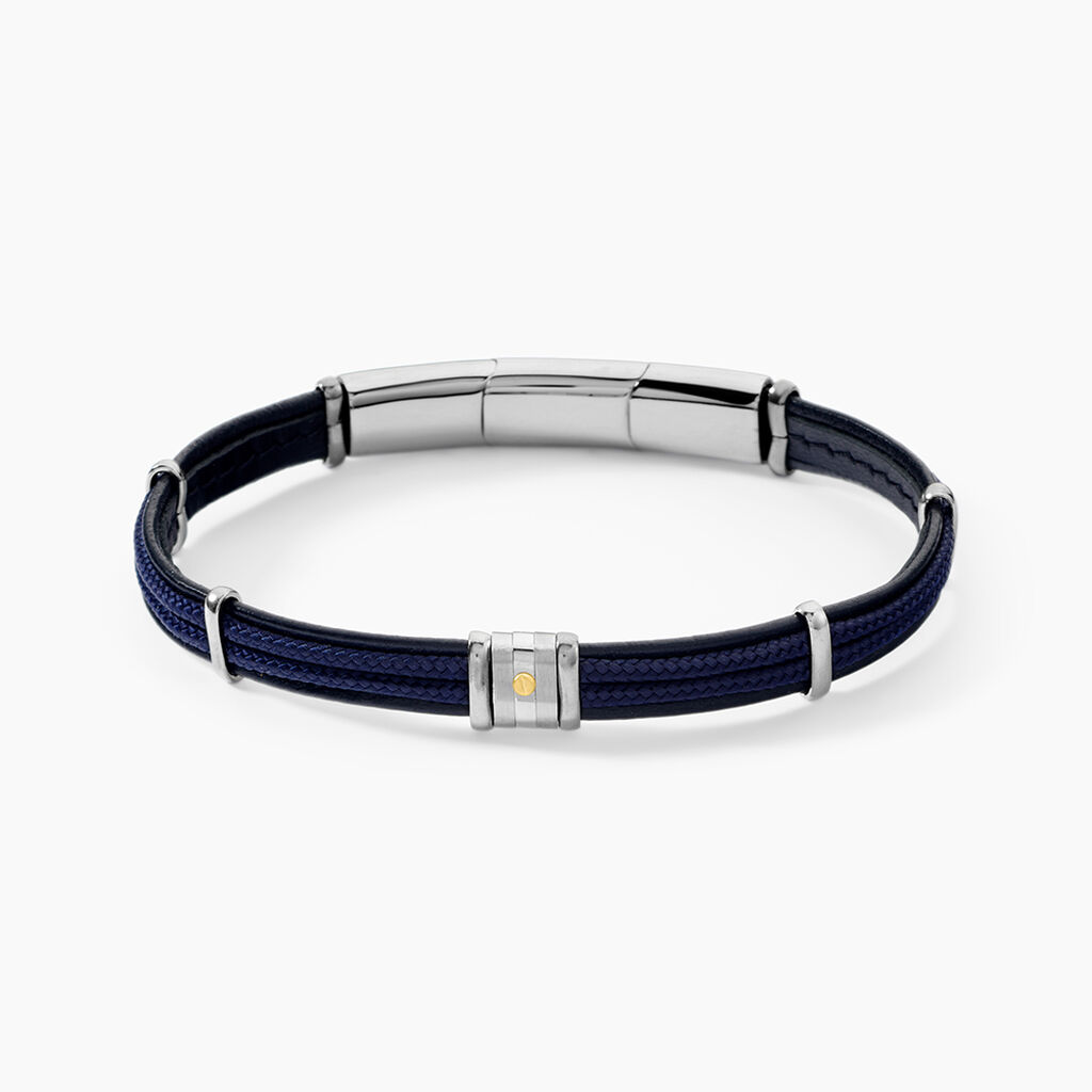 Bracelet Jourdan Cuir Noir - Bracelets Homme | Histoire d&rsquo;Or
