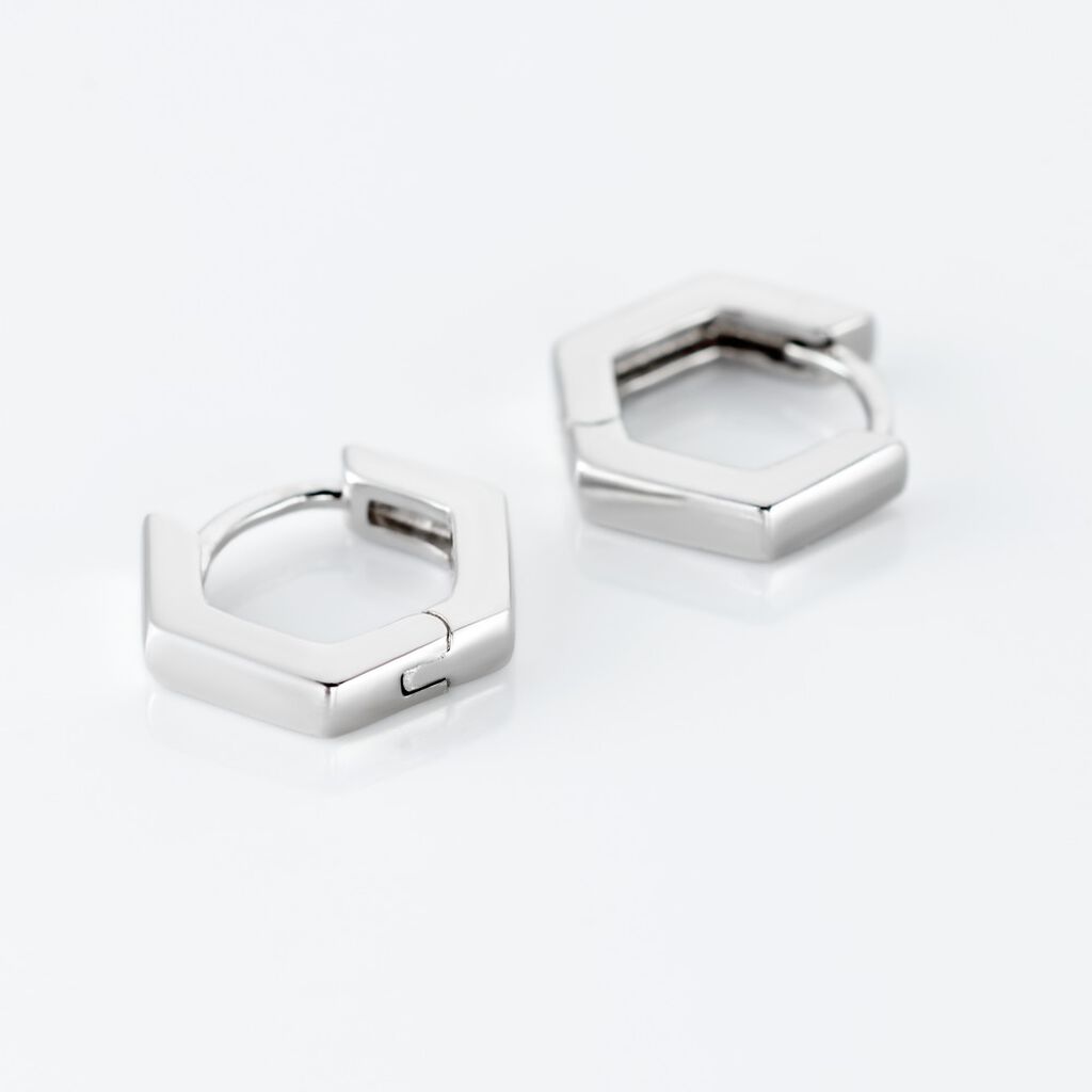 Créoles Argent Blanc Agnese - Boucles d'oreilles créoles Femme | Histoire d’Or