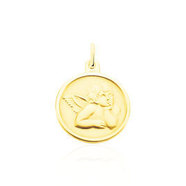 Pendentif Ange Rond Mat Or Jaune - Pendentifs Baptême Famille | Histoire d’Or