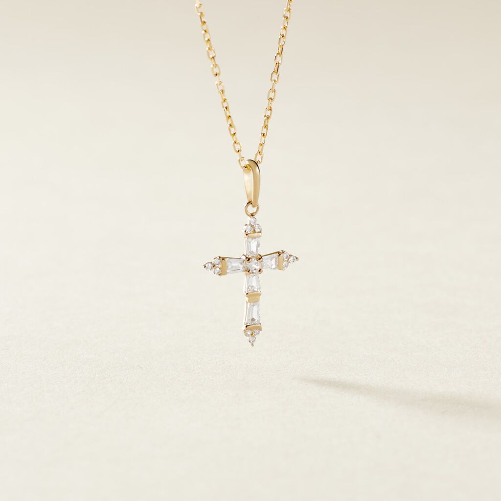 Pendentif Or Jaune Neottie Oxydes - Pendentifs Communion Femme | Histoire d&rsquo;Or