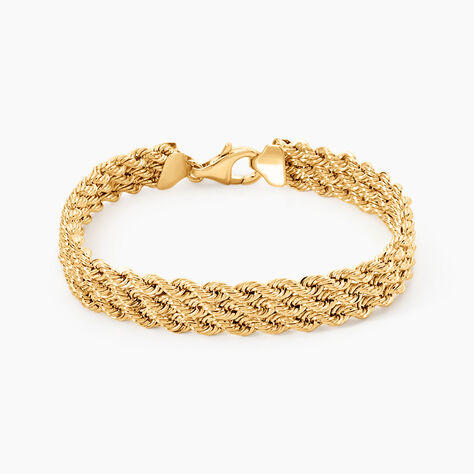 Bracelet Cordelia Maille Corde 3 Rangs Or Jaune - Bracelets cha&icirc;ne Femme | Histoire d&rsquo;Or