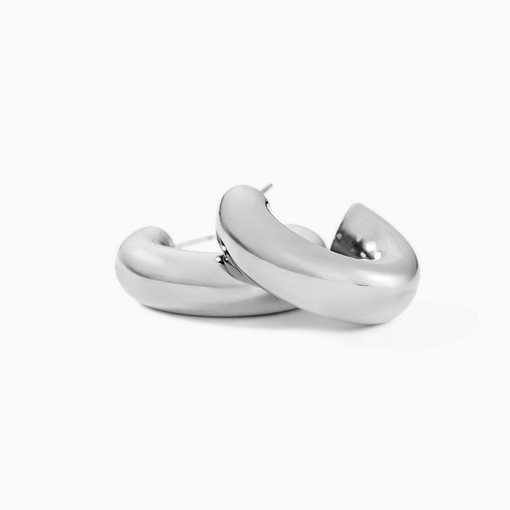 Créoles Cassis Acier Blanc - Boucles d'oreilles créoles Femme | Histoire d’Or